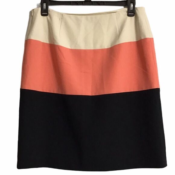 Kasper Color Block A-Line Suiting Knee Skirt Sz 12 - Picture 1 of 9